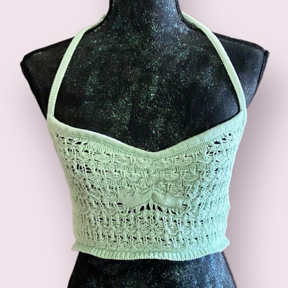 Cotton On Summer Crochet Halter in Mint Green